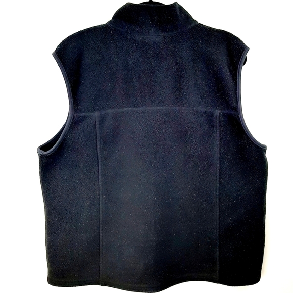 LL Bean Vest Men's X-Large Black Sleeveless Fleece Full Zip Logo Casual Outdoor - Picture 6 of 10
